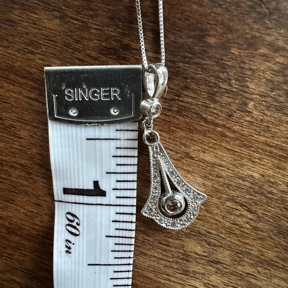 14k Solid Gold Diamond Melee Pendant Necklace - Picture 4 of 6